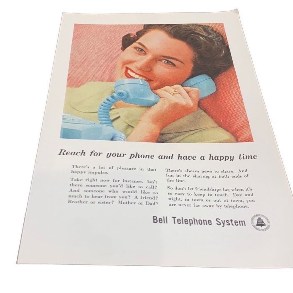 Vintage 1959 Bell Telephone System Reach for Your Phone Ad Advertisement